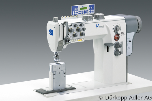 868-290321-M Dürkopp Adler 2-Needle lockstitch post bed bottom feed, needle feed and alternating foot top feed, integrated sewing drive sewing machine (0868 990212 034)