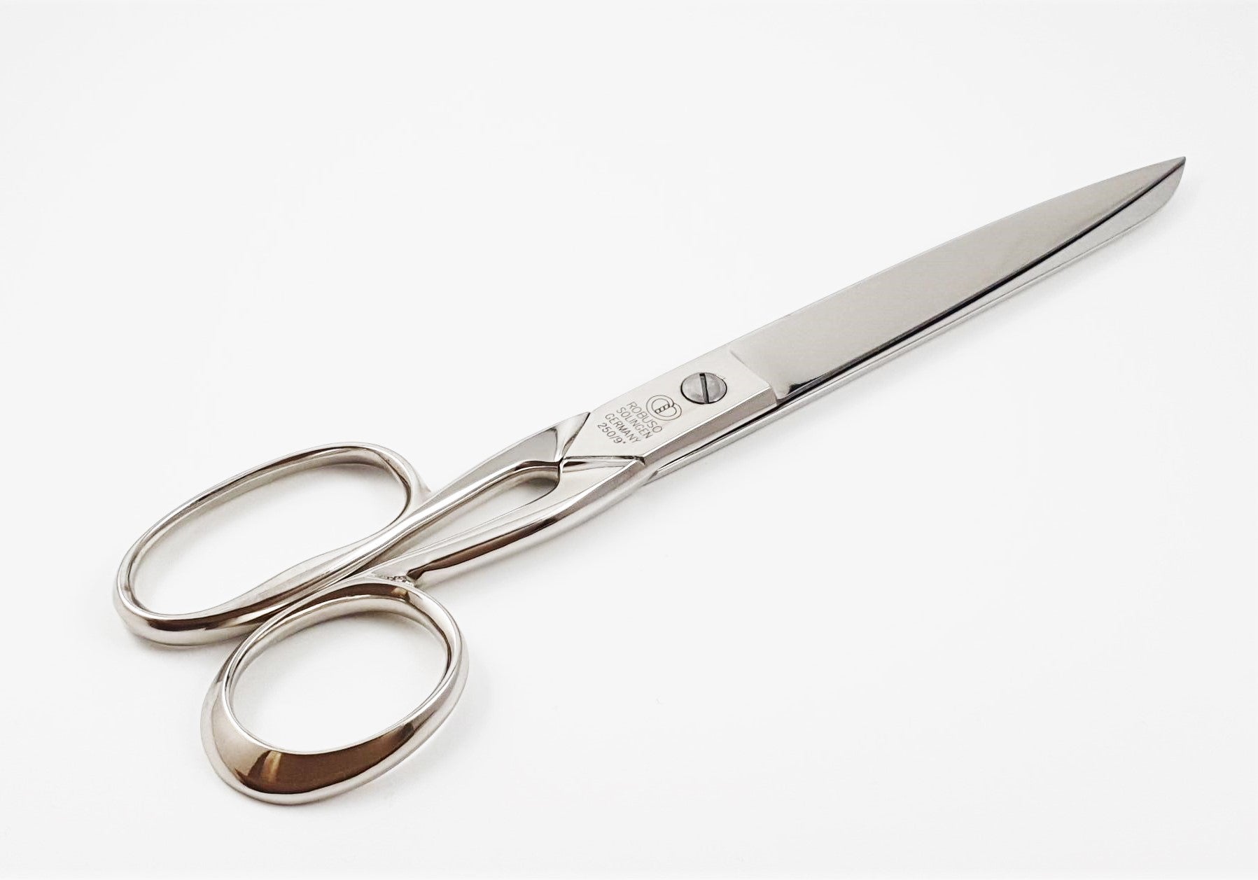 ROBUSO sewing scissors 250/E/9" with one long eye, nickel plated