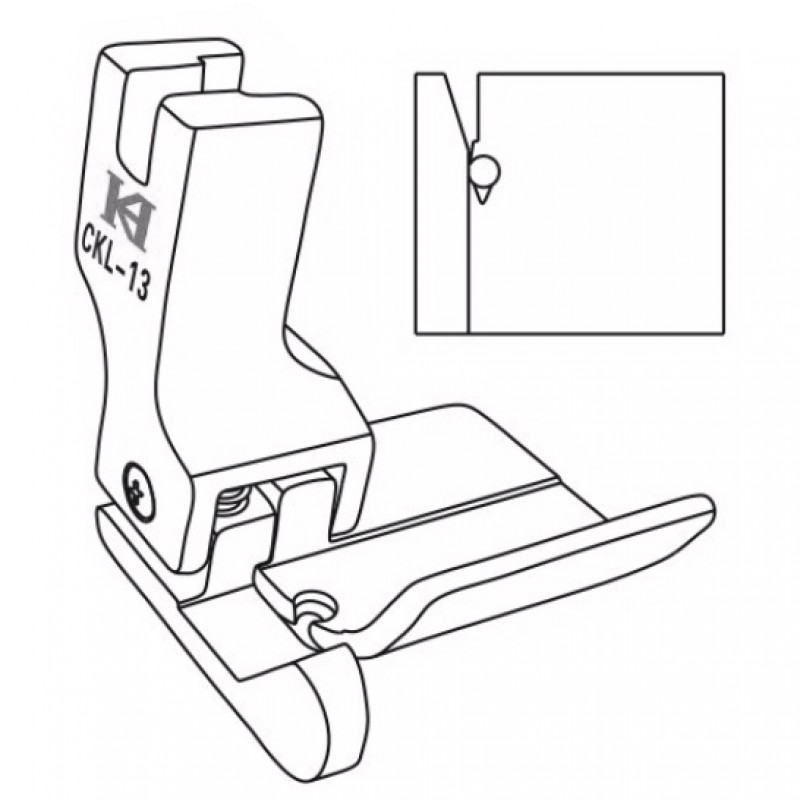 CKL-13 Compensating Feet — Left Guide Compensating Hemmer and Folding Feet (Wide) *Optional size: The space between needle hole and right edge.