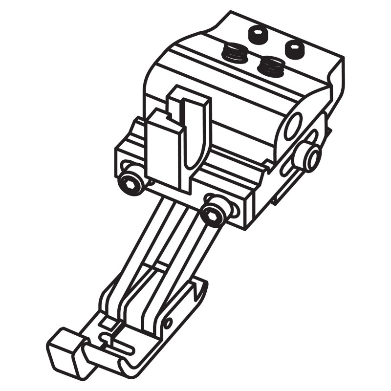 K938L Left Compensating Feet — Left Compensating Feet for Zigzag (Adjustable) Adjusting both presser feet bases height and pressure independently. Sewing different thickness fabrics simultaneously. Suitable for Machine: