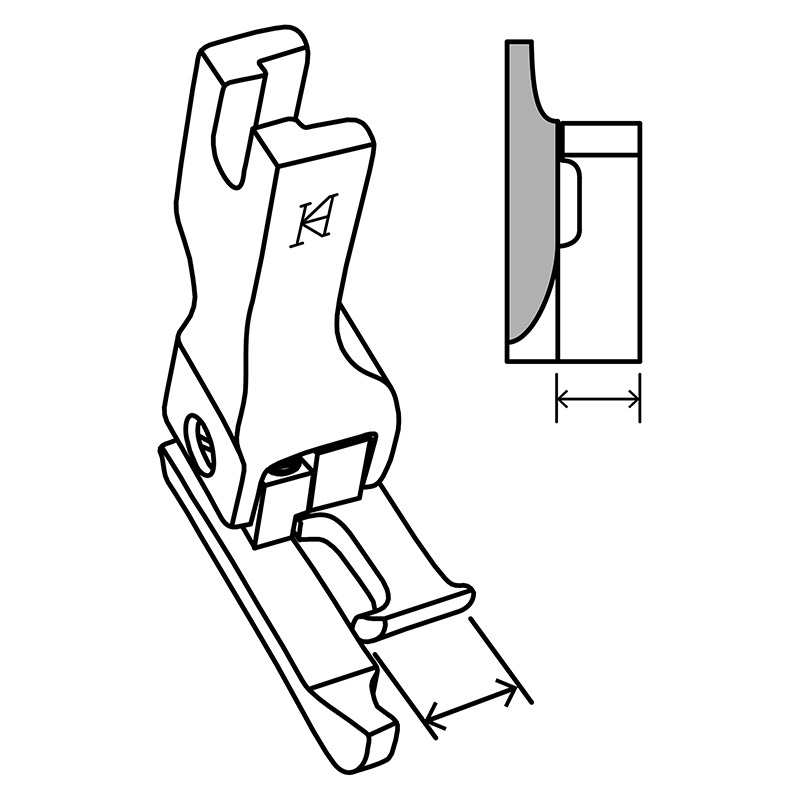 KP5410F Guiding Foot — Left Guiding Foot for Folder Applicable to Machine : Juki 5410, Durkopp Adler 274