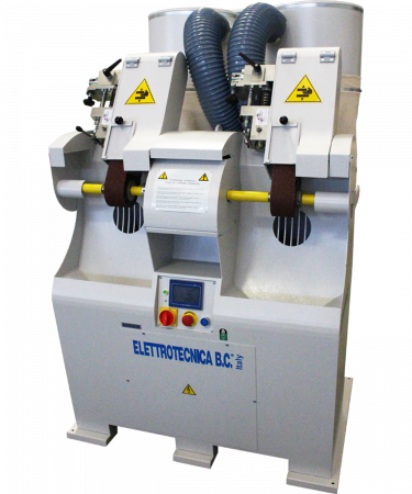 Elettrotecnica BC Mod 88N/2 TS Шумоизолированная шлифовальная машина с сухой противопожарной системой с 2-мя станциями лента/лента, системой 4.0 и сенсорным экраном